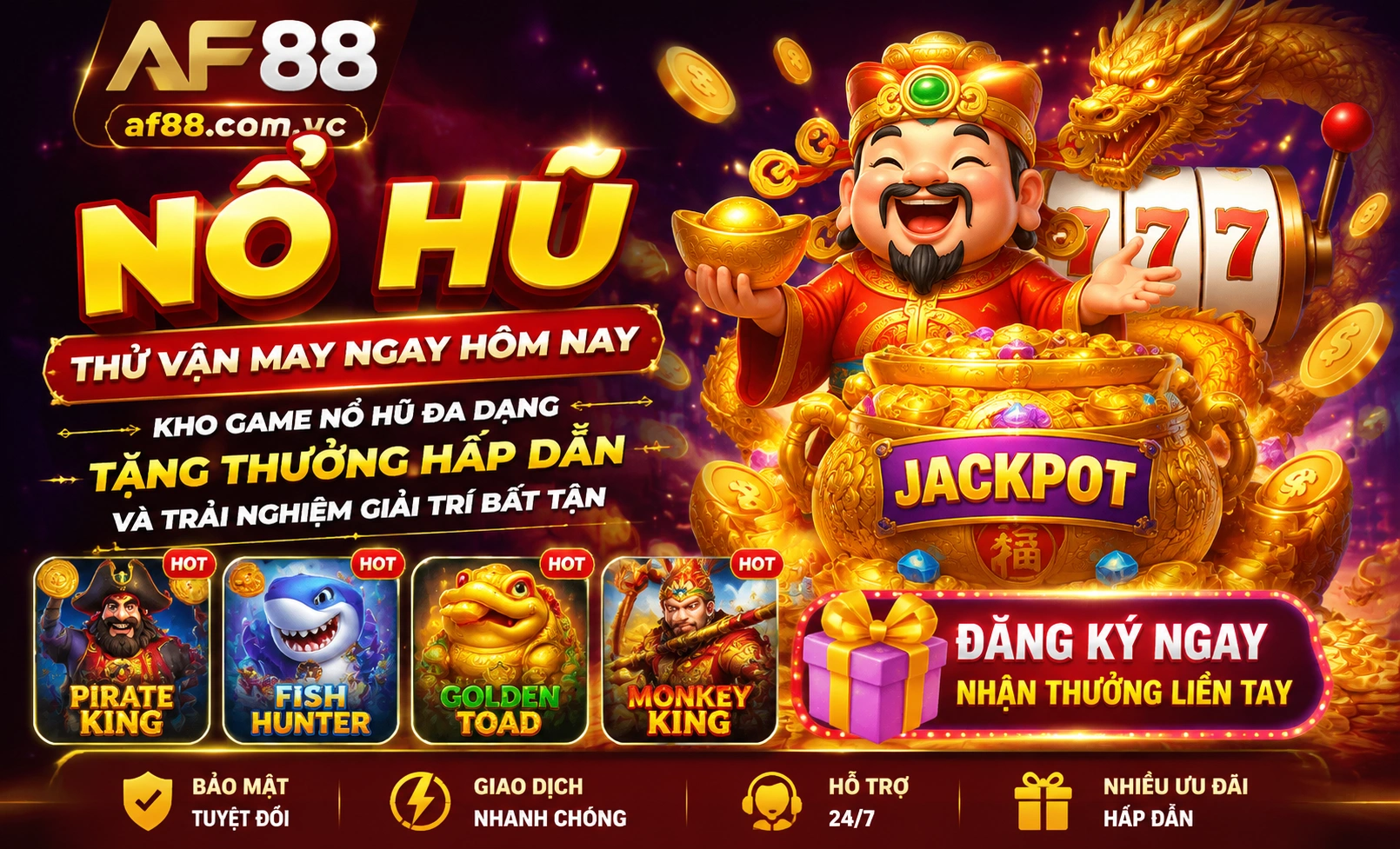 Khu Nổ Hũ AF88 trên giao diện sáng tối hiện đại